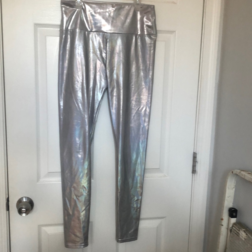 Women Gray metallic tights